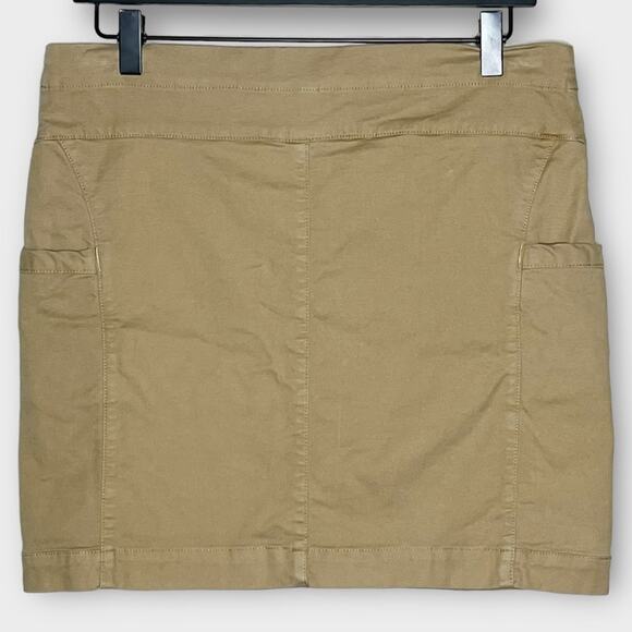 TOAD & CO. Tan organic cotton twill blend button front casual skirt size 6 - Picture 3 of 6